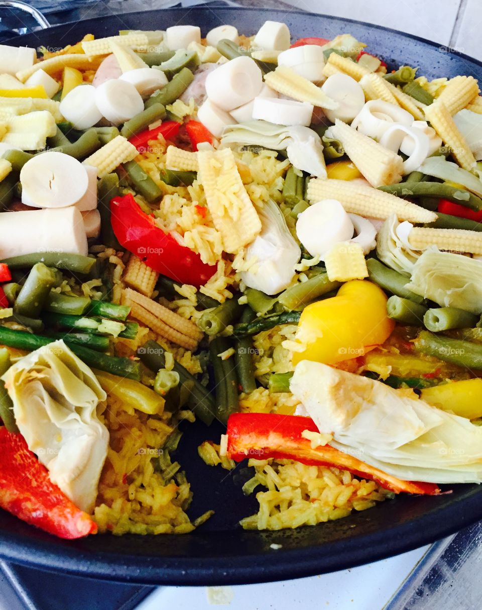 Vegetable paella 