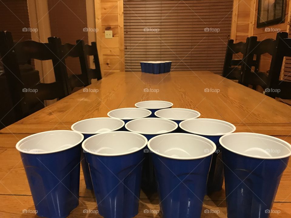 Setting up beer pong 