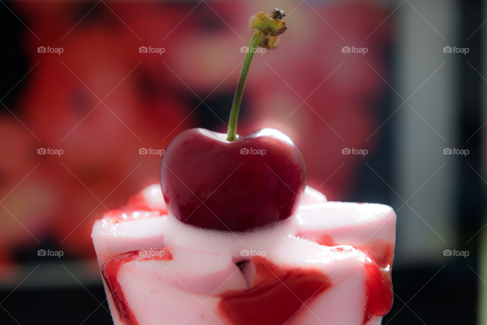 Cherry on ice cream