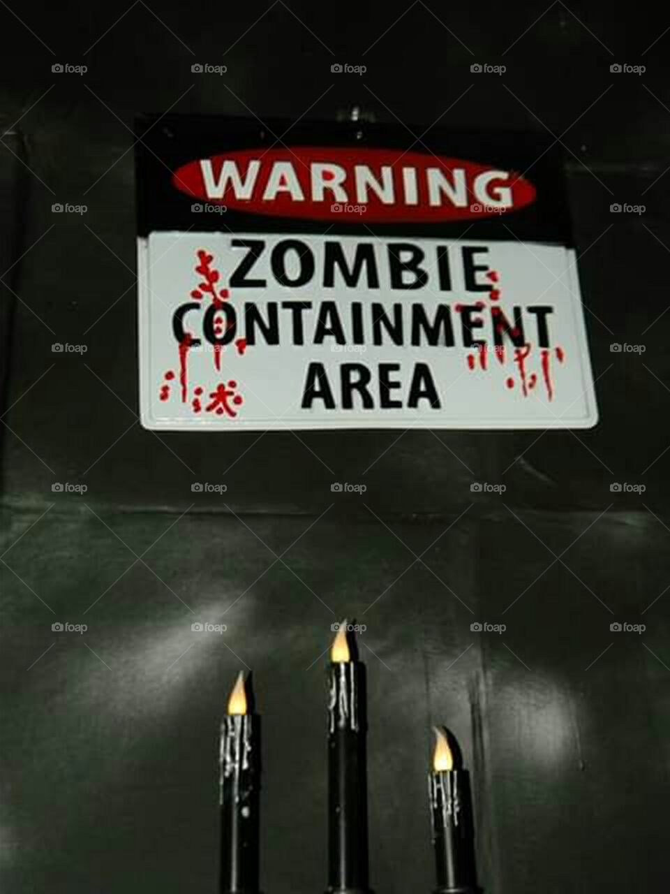 Halloween zombie sign horror decorations