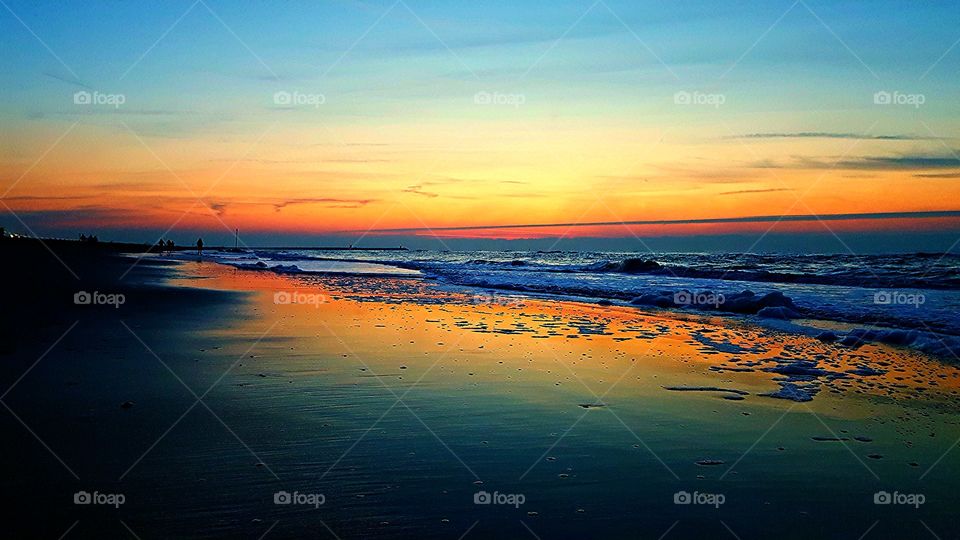 Sunlight reflection on frozen ice