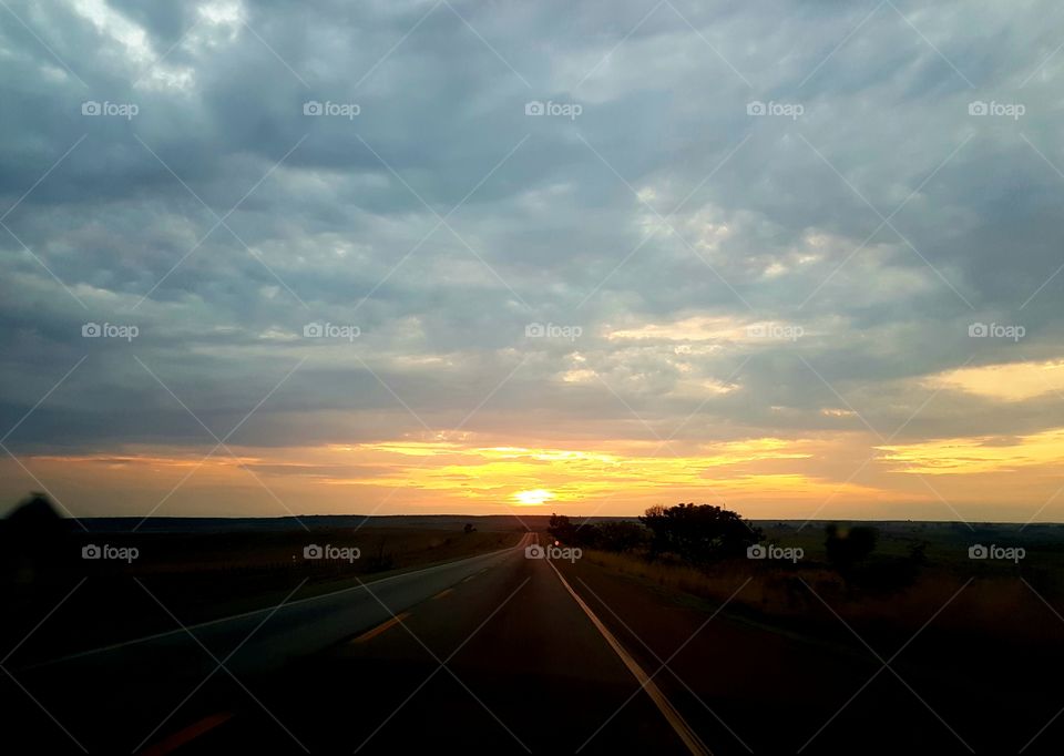 Road sunset