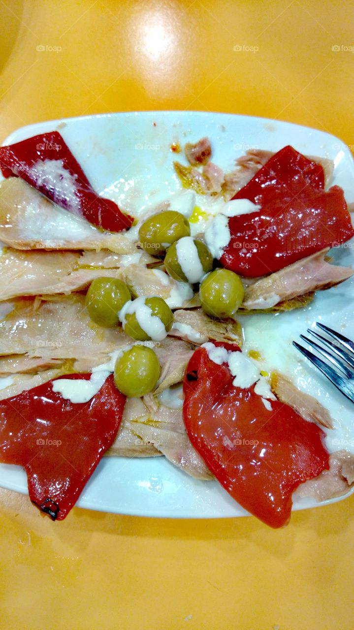 Ventresca y pimientos