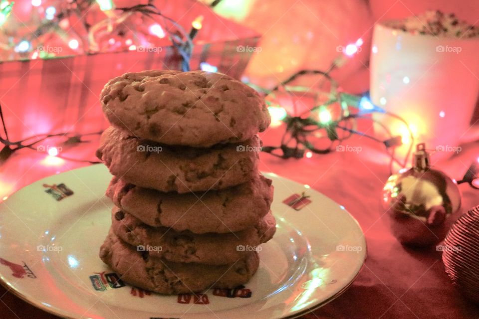 Stacked holiday cookies 