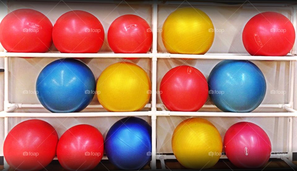 Exercise balls . Exercise balls