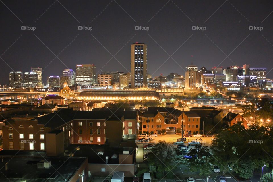 Richmond Skyline at Night. Richmond, Virginia