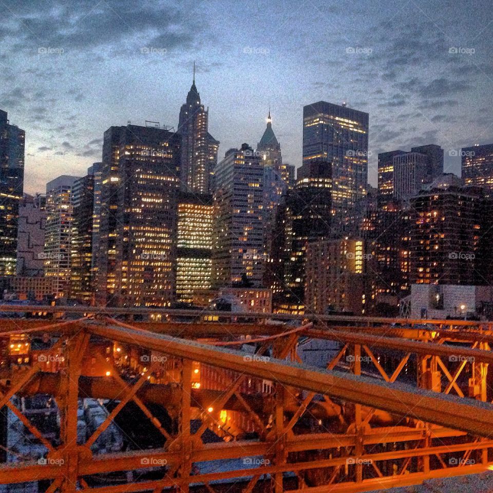 NYC view from the Brooklyn Bridge