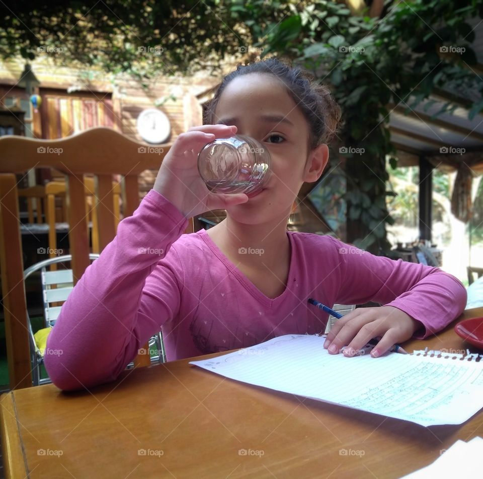girl drinking water