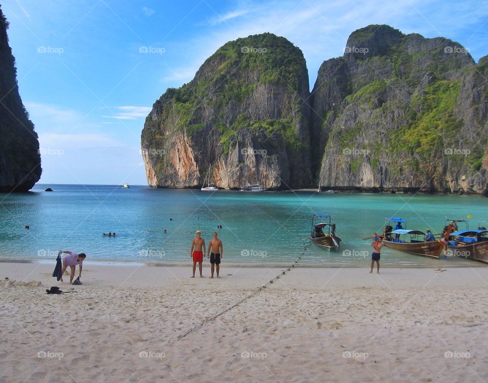 People on the beach in Thailand
