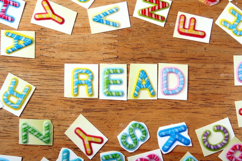word read in colorful letters. word read spelled in colorful letters