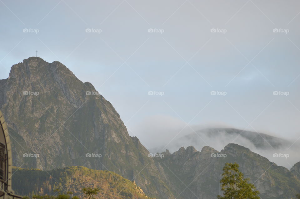 Beautiful mountains with fog