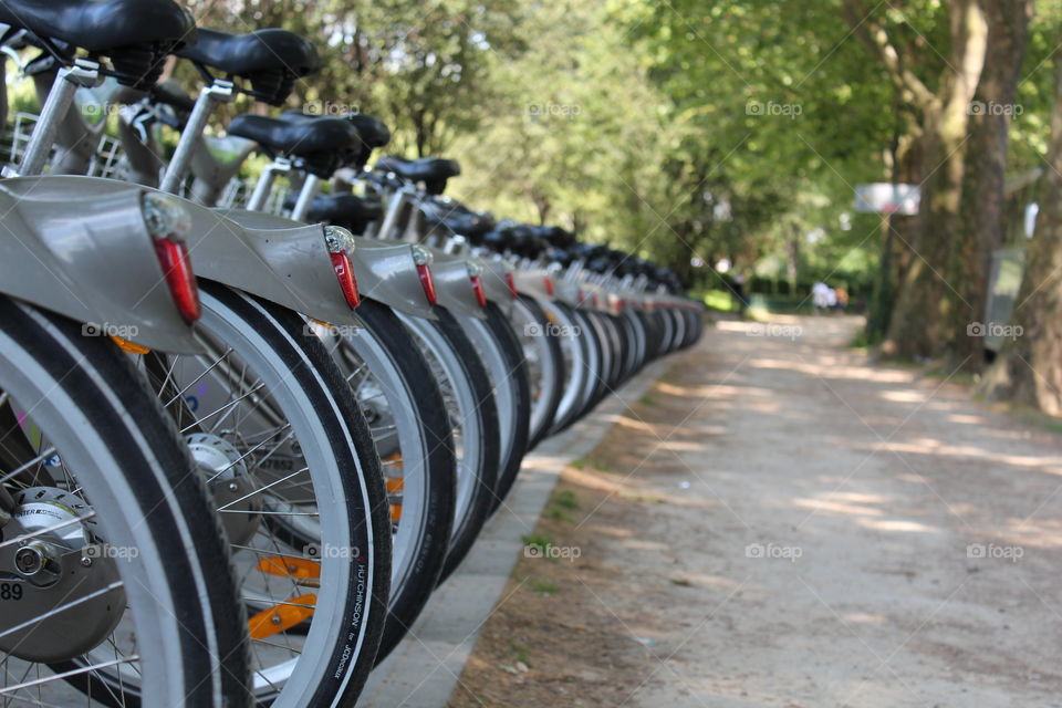 Paris is a bike friendly city where you can see perfectly ordered bikes all around the city.