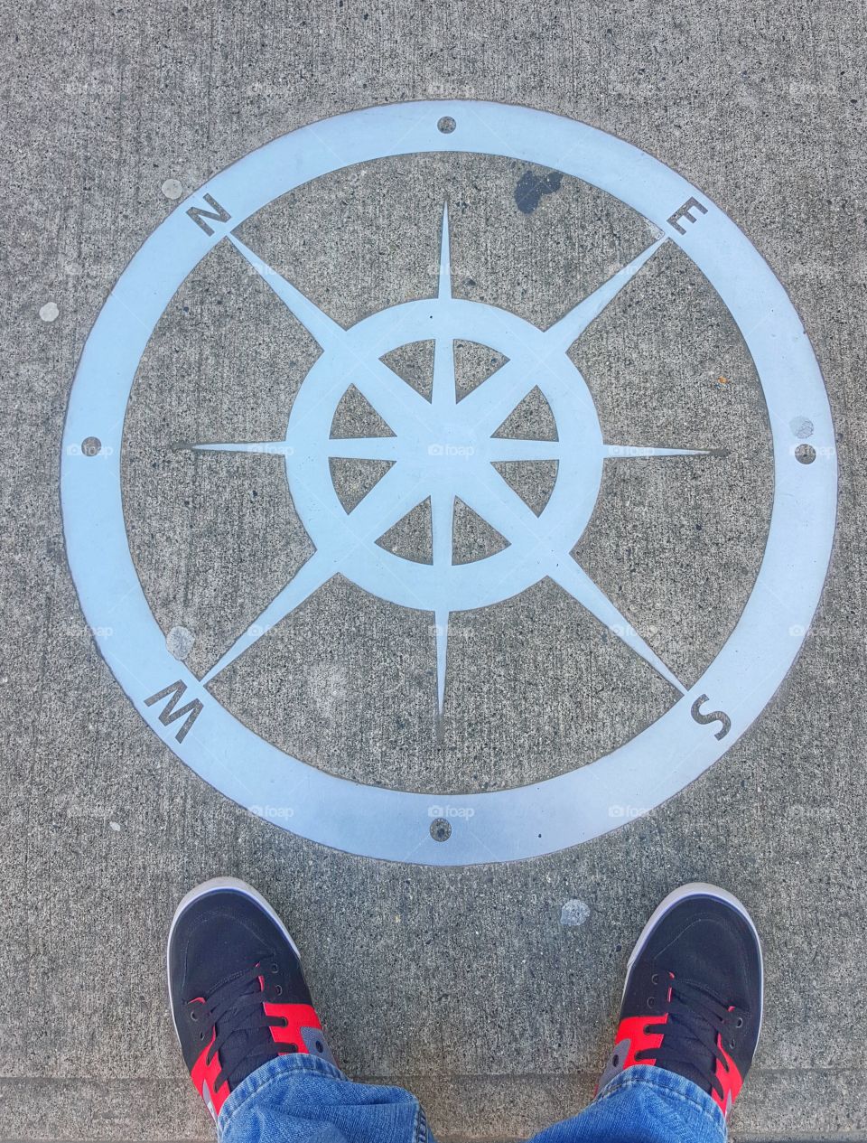 Compass on the ground