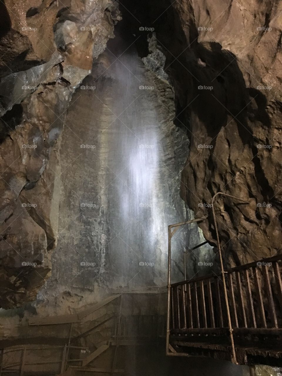 Waterfall in the cave 