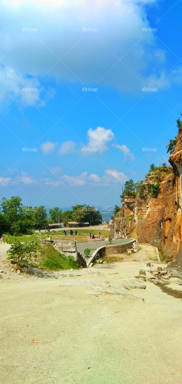 beautiful cliff with blue sky