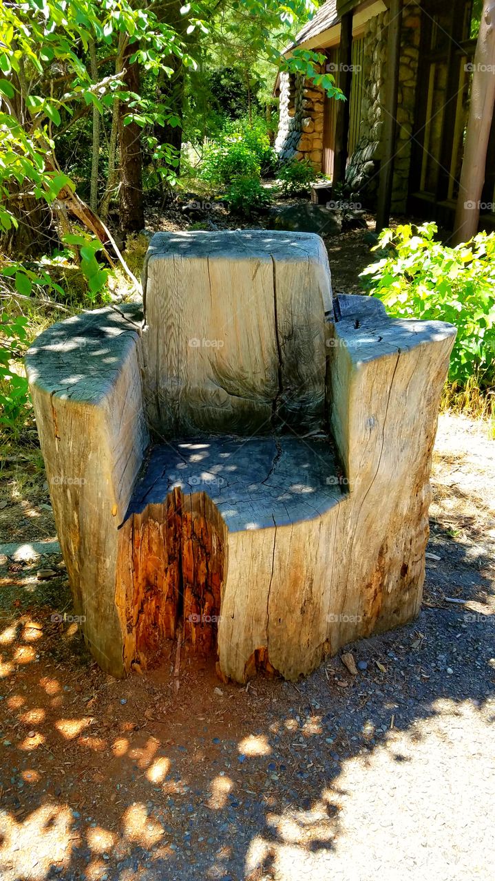 Tree stump chair