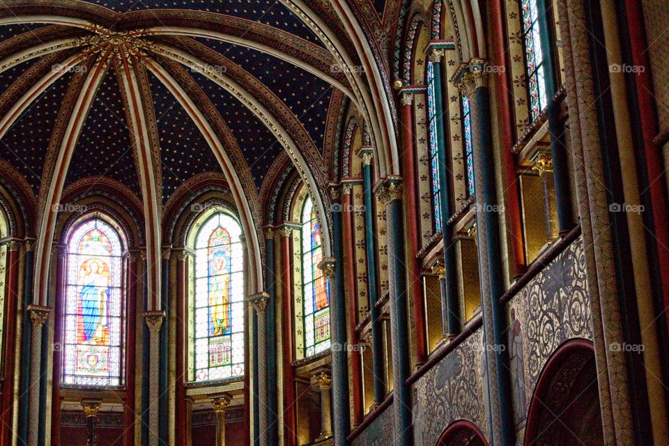 detail of the ceiling of the cathedral country