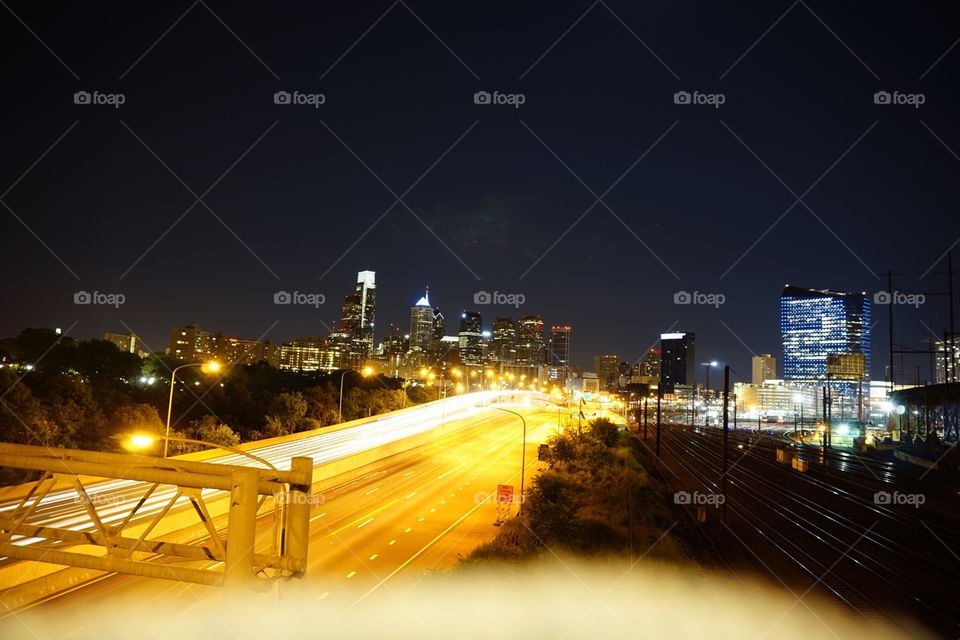 Philadelphia highways. Highways at night 