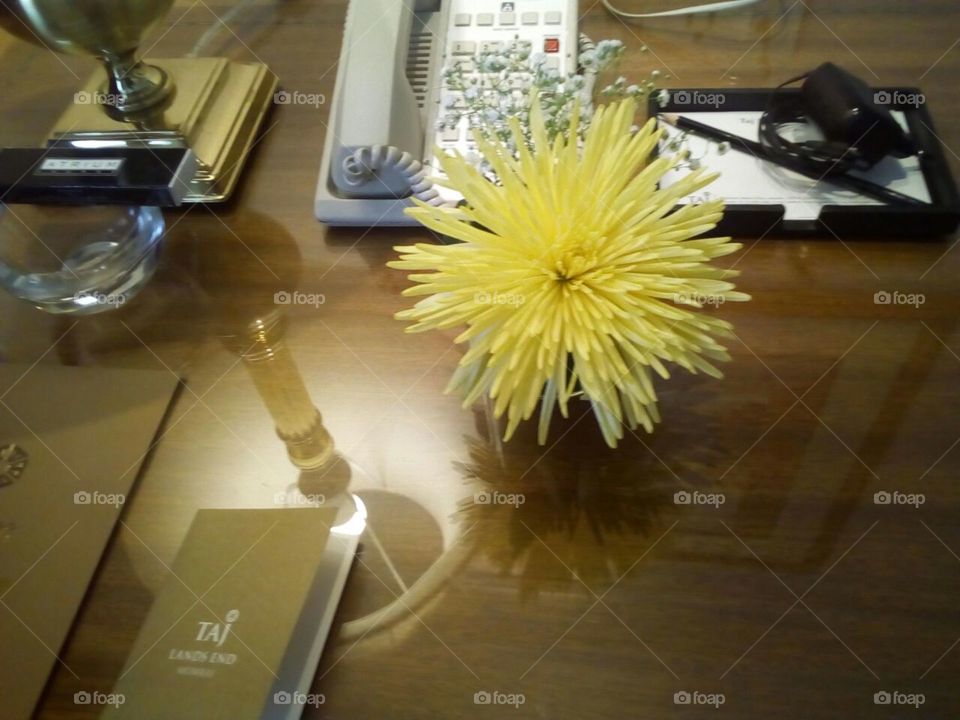 real flower on the table