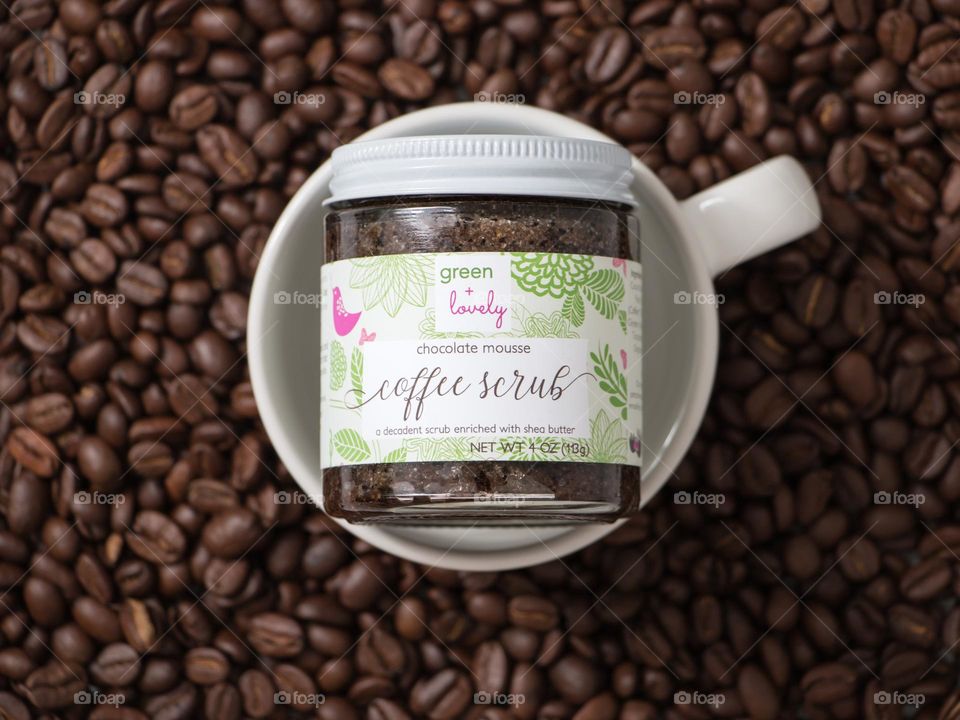 Coffee scrub beauty product