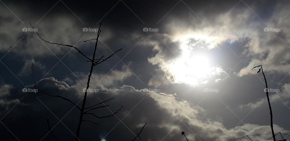 soleil caché dans les nuages