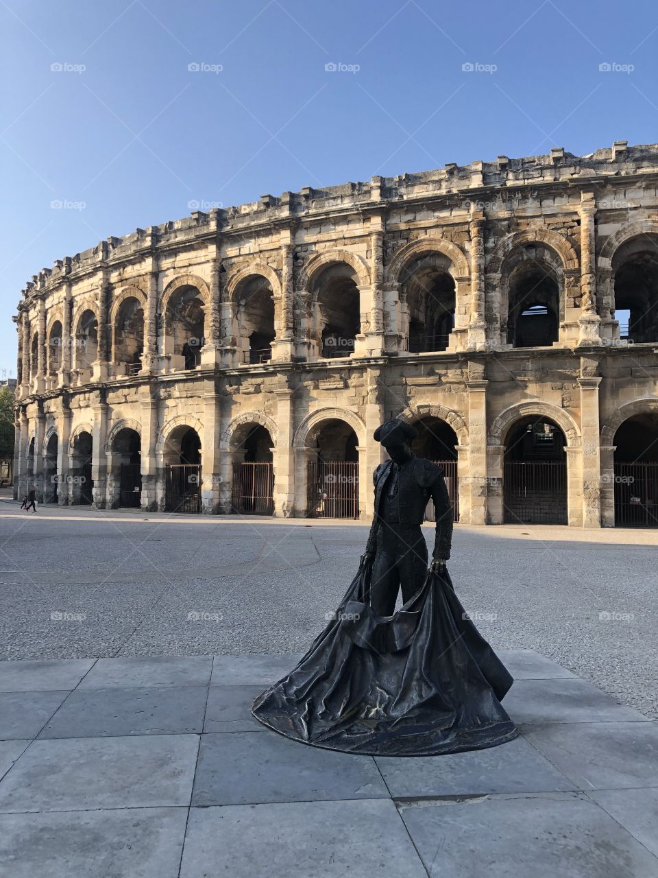 Sculpture behind arena