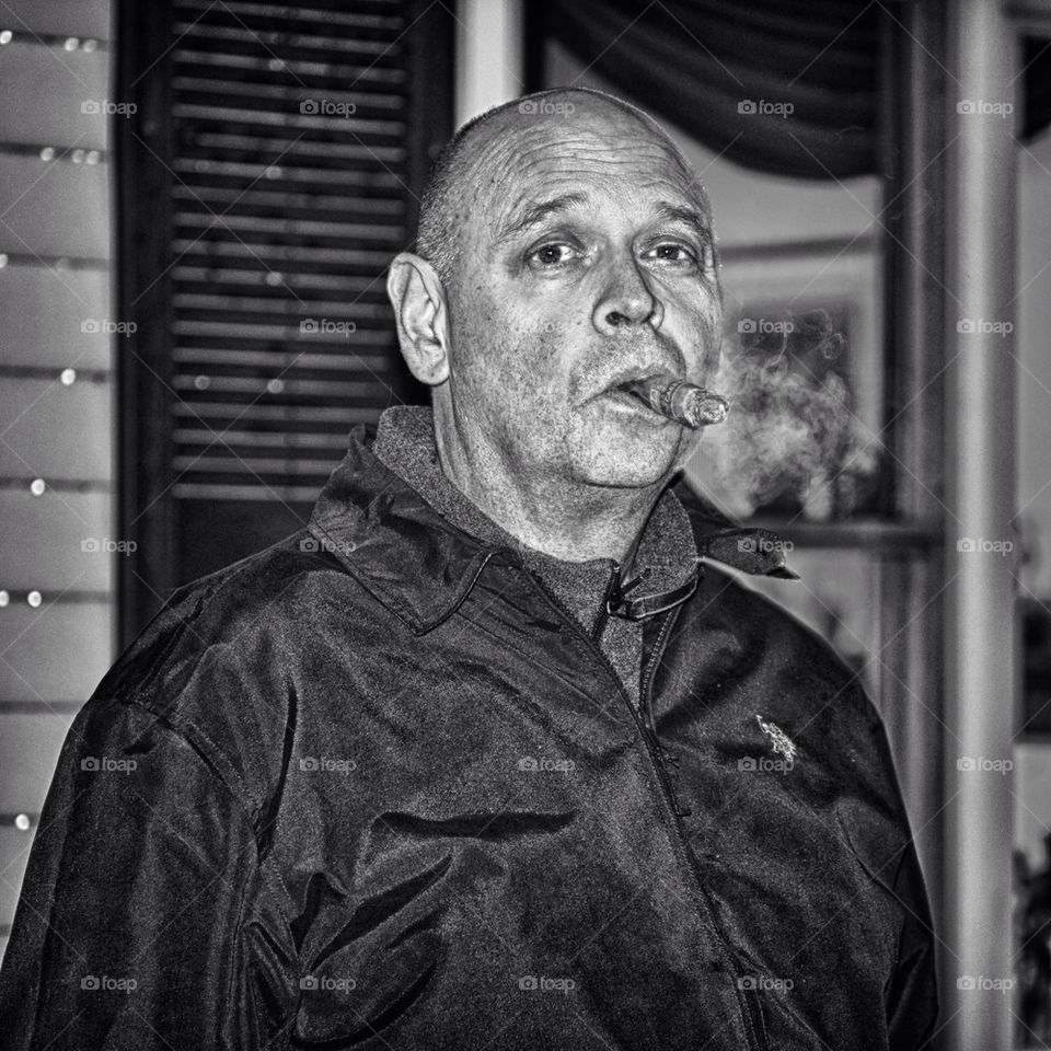 man portrait cigar monochrome by vfritts
