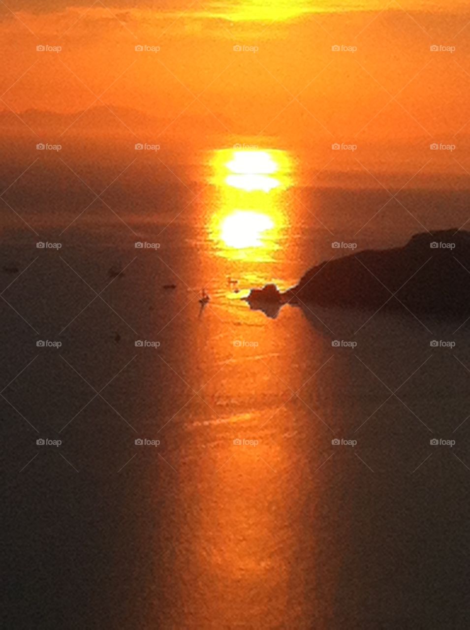 sunset in Santorini