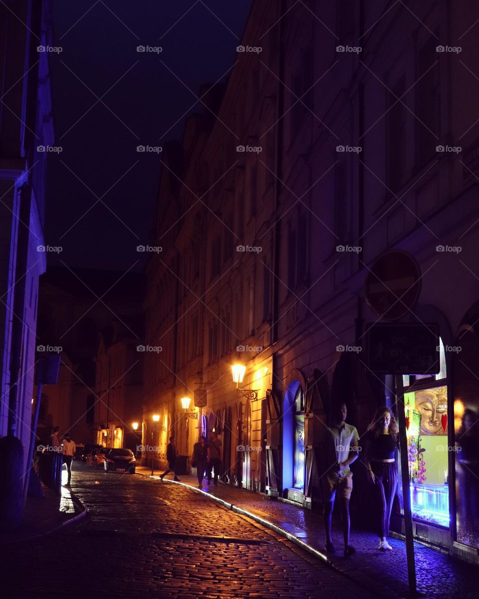Night walk at Prague, Czech Republic 