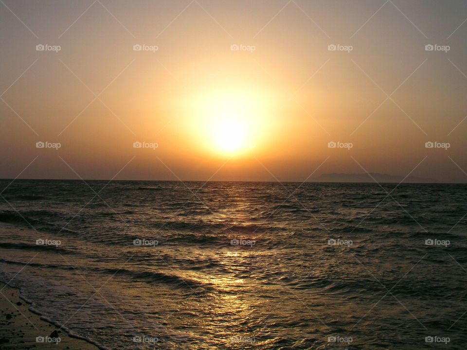 Sunset view of sea