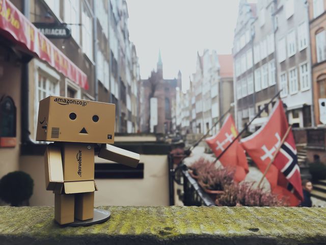 Toy against buildings