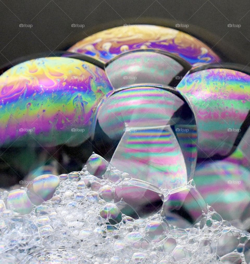 Colorful bubbles macro