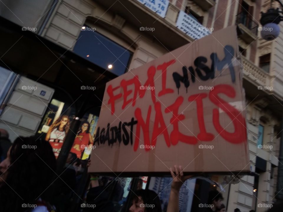 En la manifestación feminista de Valencia