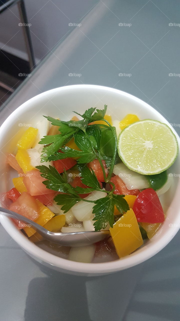 Some olive oil will top up the taste. simple made salad but it's lovely.