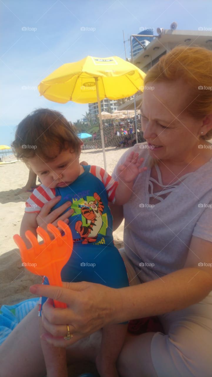 "Hey, Nan, I find myself in quite the conundrum. What shall I build?" So what does he do? He eats sand. Babies will be babies and boys will be boys ❤😁