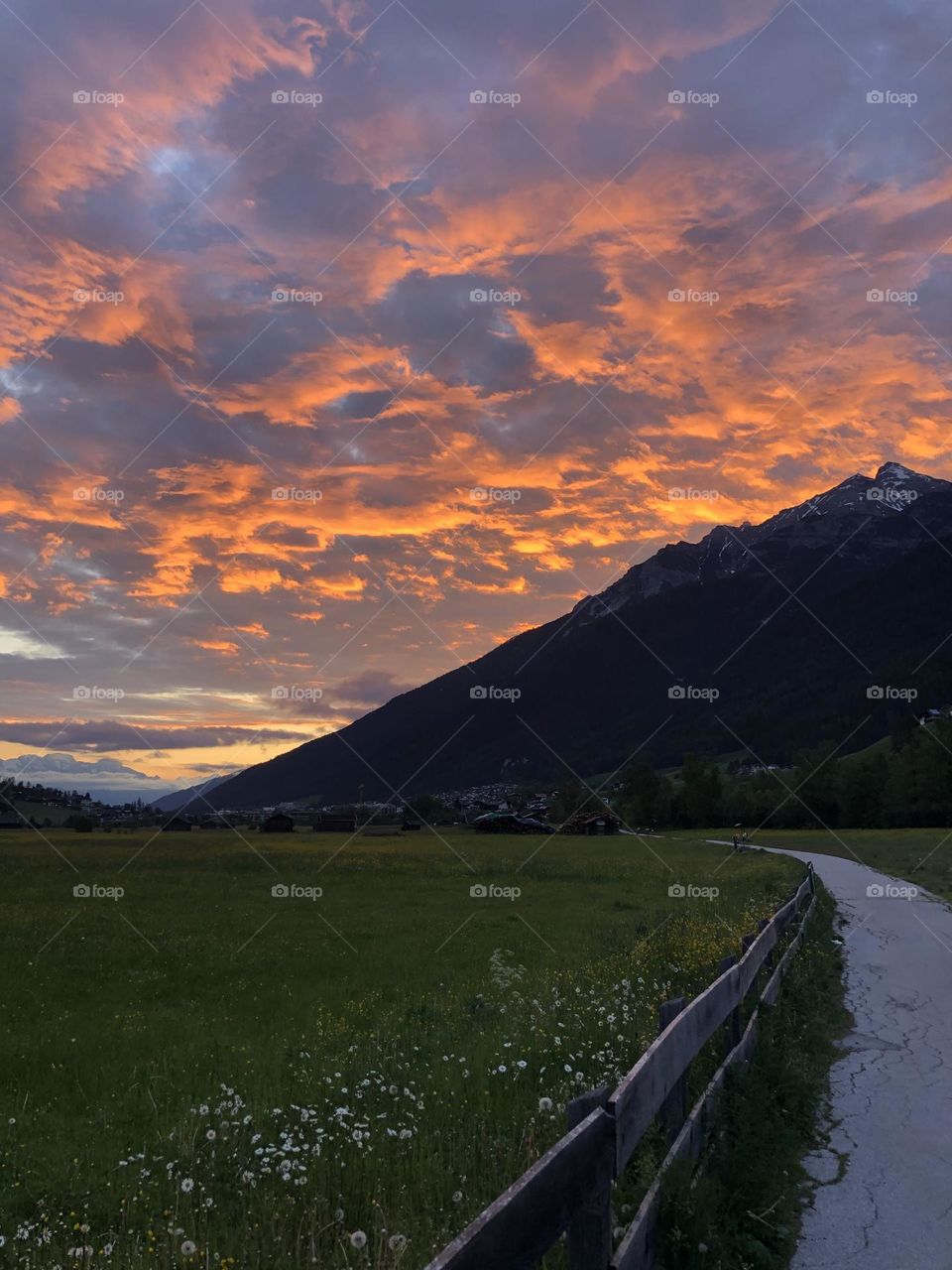 Sunrise over Beautiful Valley ,Austrian Alps