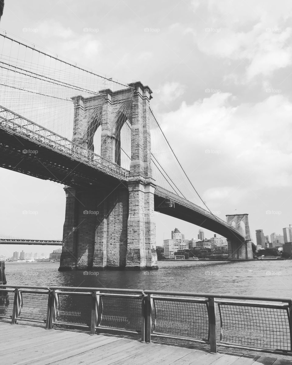 Brooklyn Bridge with black and white photography 
