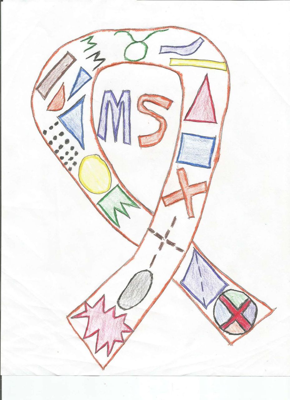 Multiple Sclerosis Symbol art drawing with various shapes of different colors I composed.