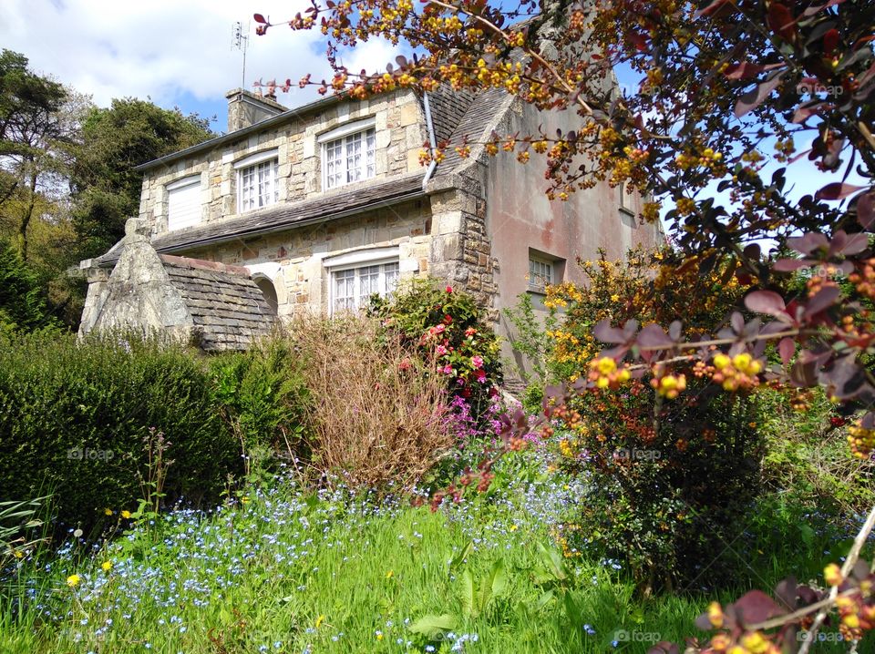 old house with beautiful garden