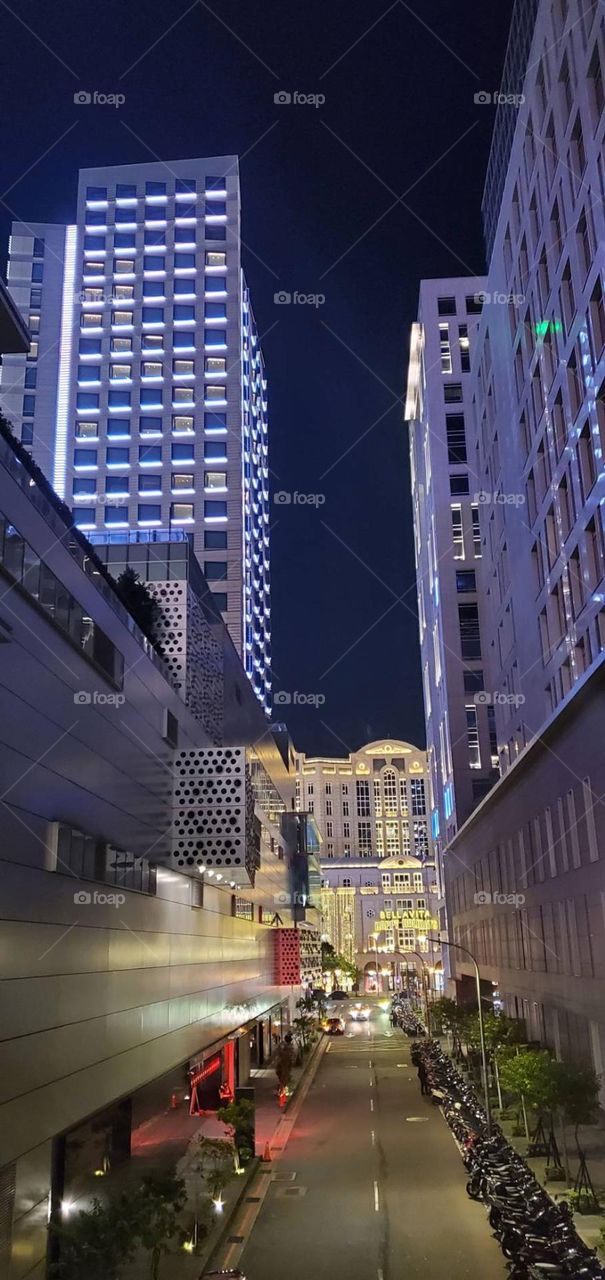 Beautiful night window street view