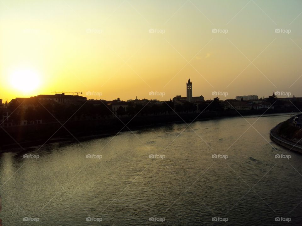 Sunset in Verona, Italy
