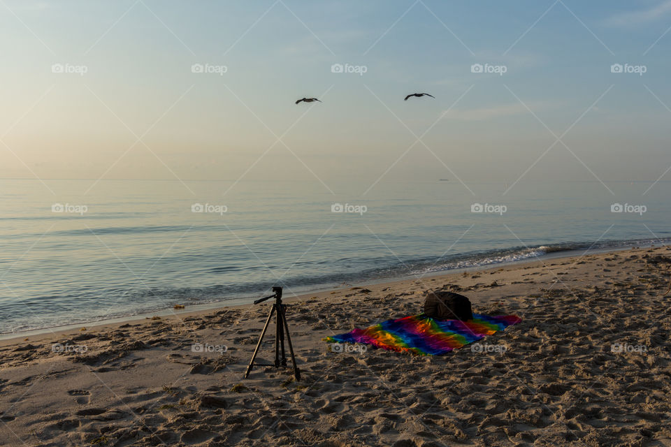 towel in the beach