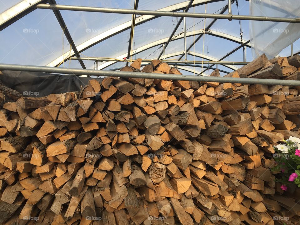 Firewood in A Green House, at a Local Farm. Copyright © CM Photography 2019. 