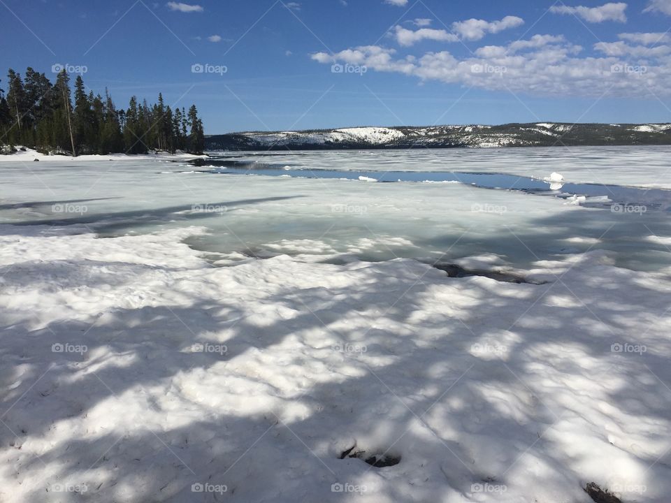 Frozen Lake Yellowstone 