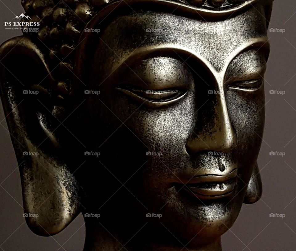 bronze buddhist bust statue