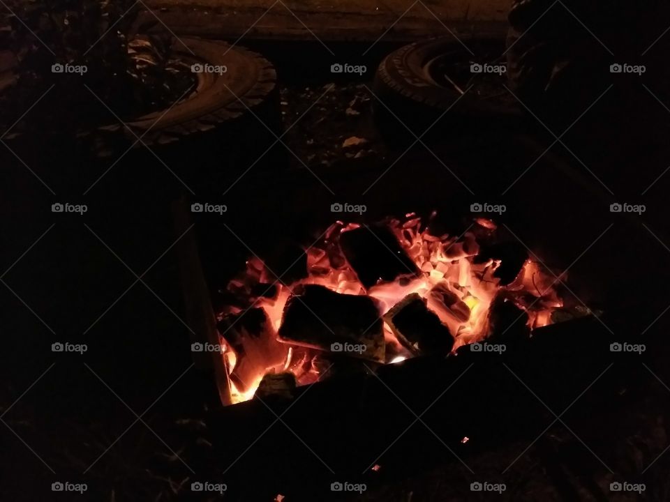 flame in night