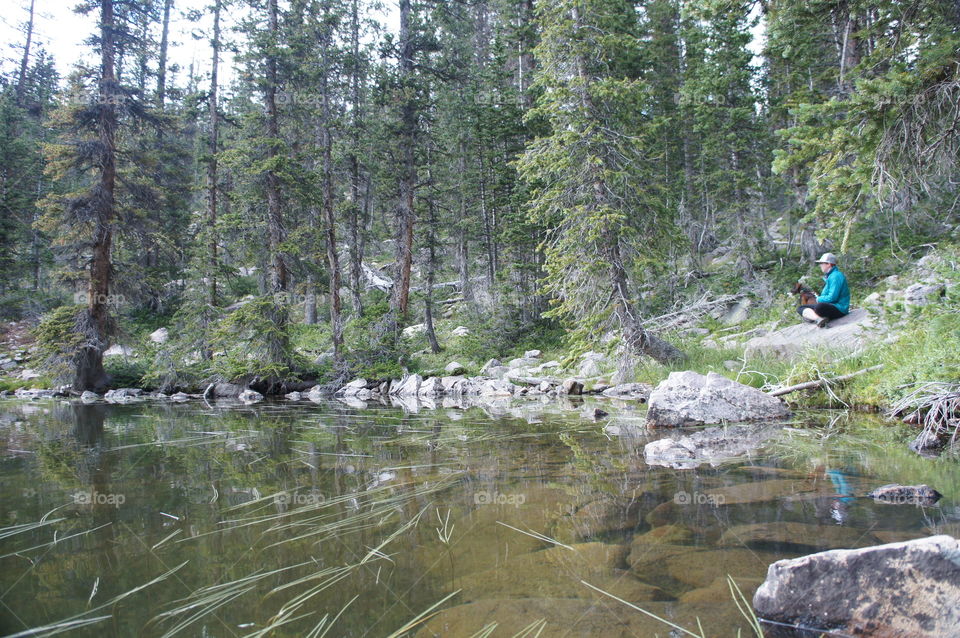 A girl and her dog. A girl and her dog