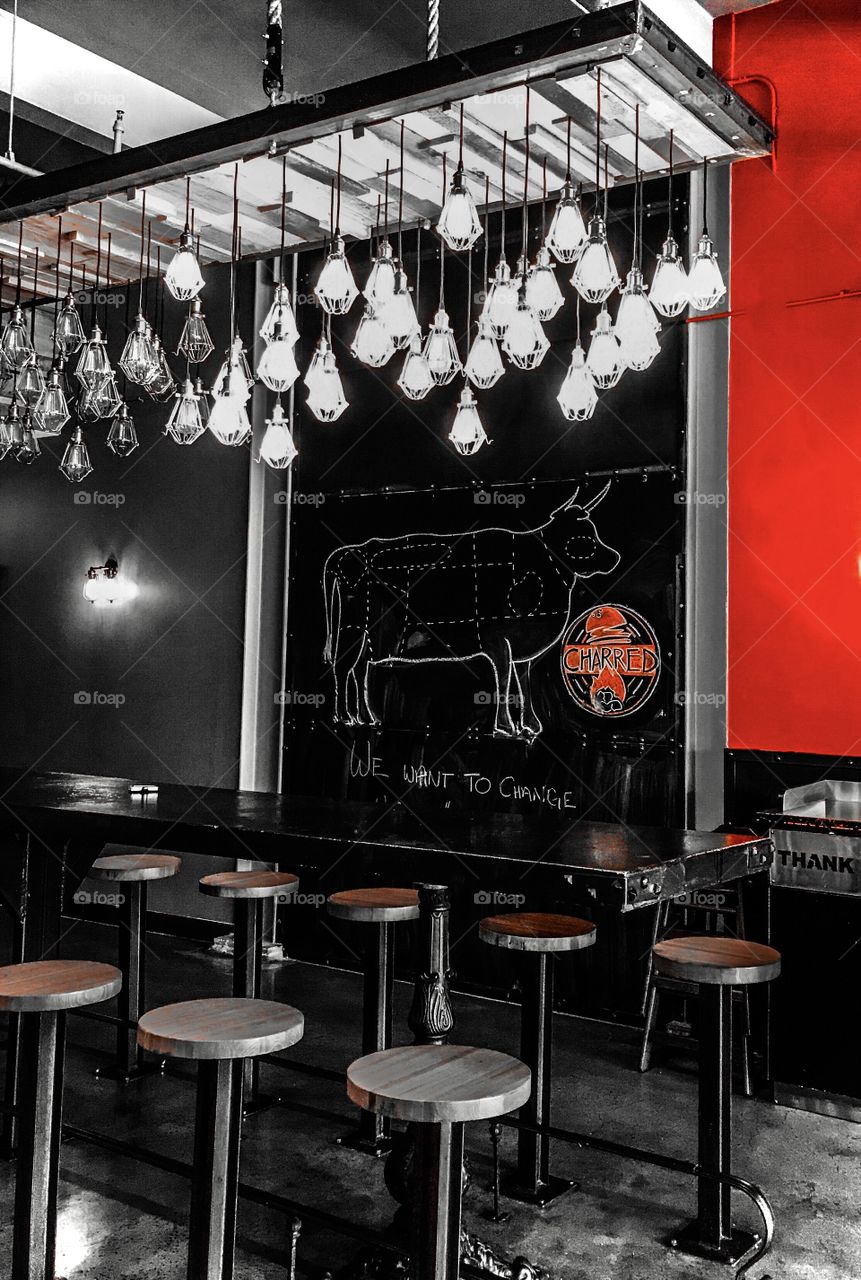 Empty restaurant during the pandemic 