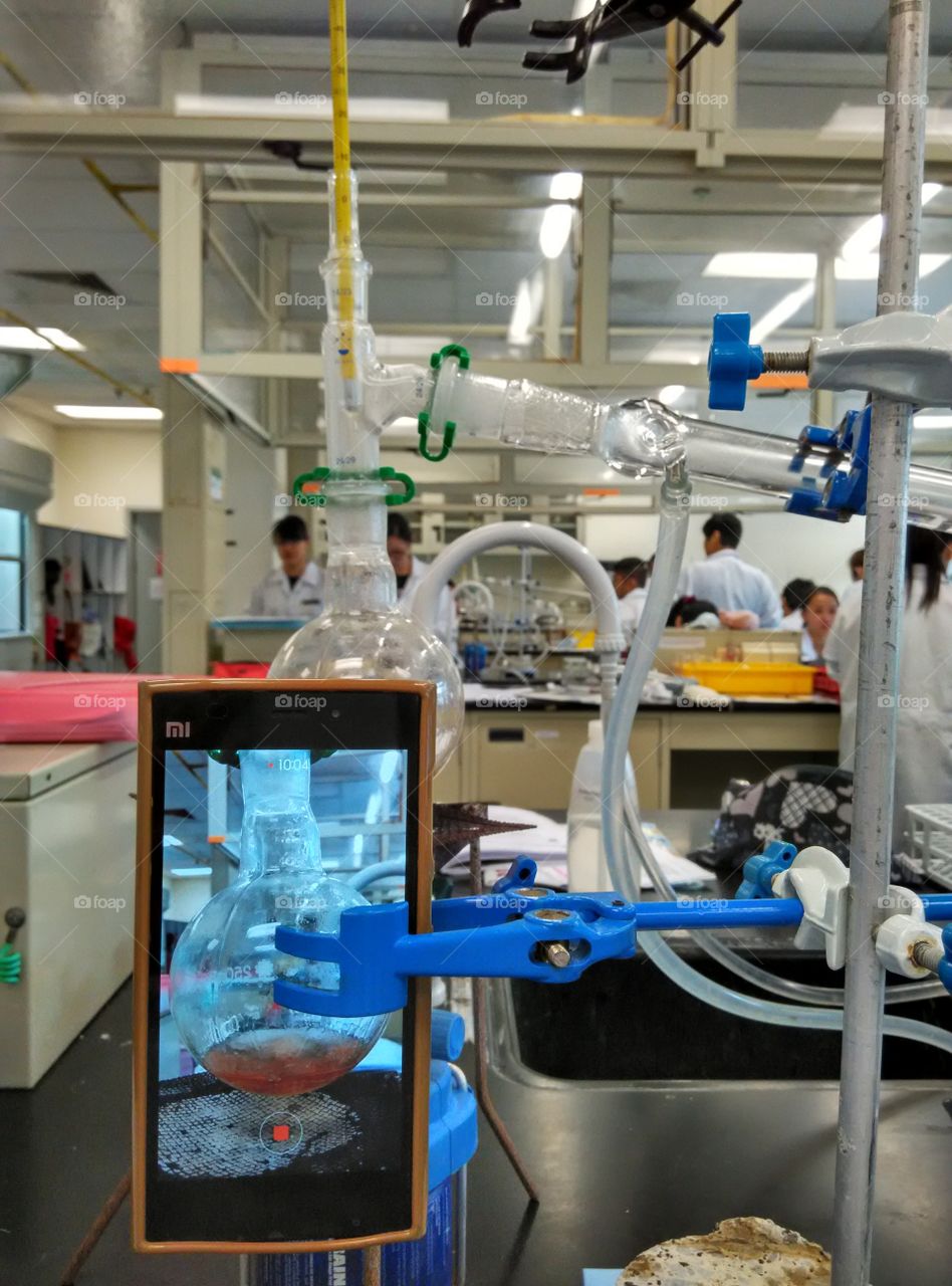 Engineers being engineers. When in lab you don't have a tripod, engineers make use of clamp. Technologies must be full used
