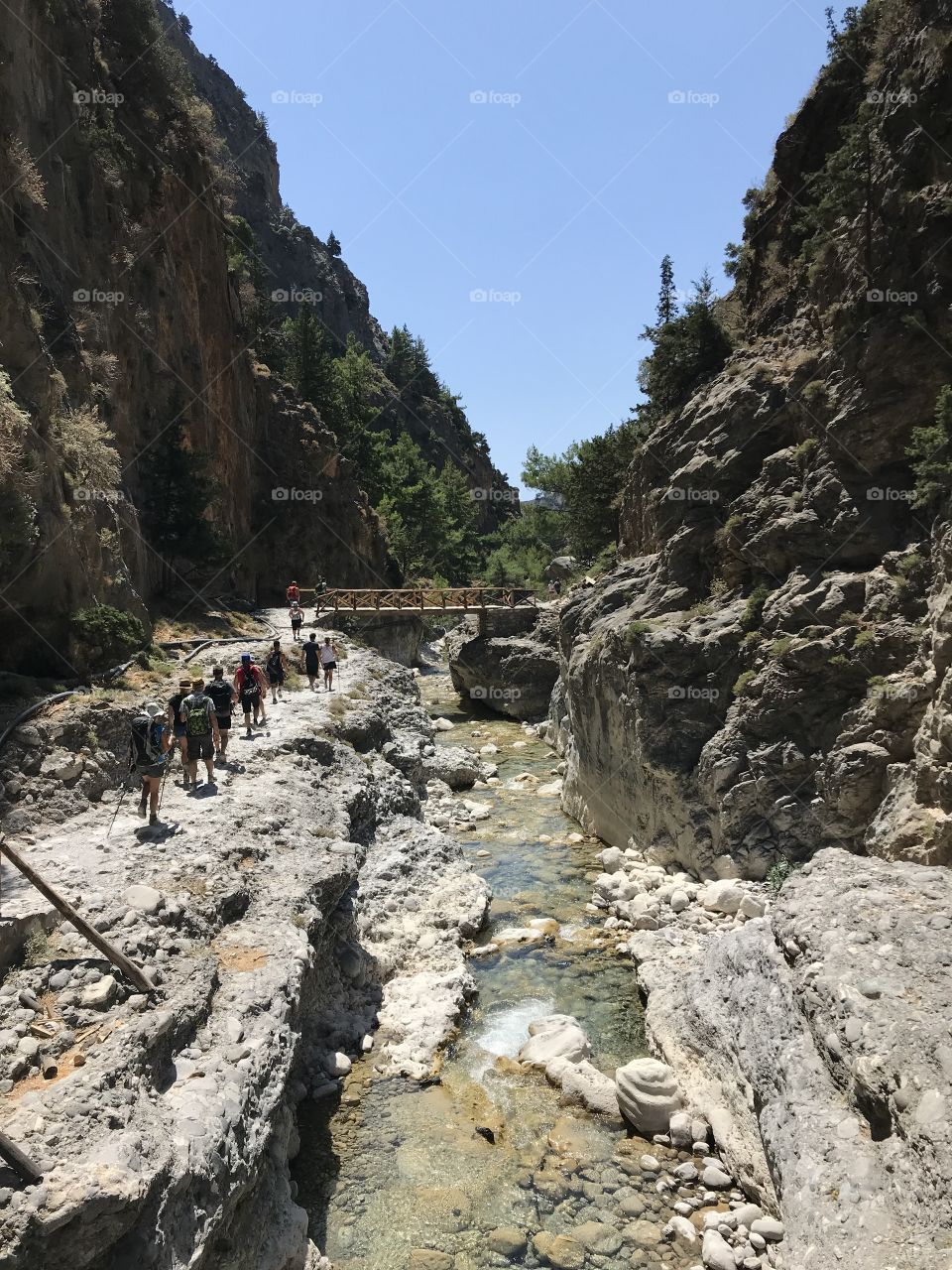 Hiking in Samaria Gorge, Greece, Crete